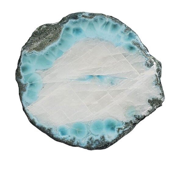 32g 160ct Hand-picked Larimar pectolite Dominican Blue Rough Slab Rock Stone Gem - Picture 11 of 13